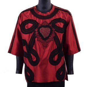DOLCE & GABBANA RUNWAY Torero Silk Embroidered "Sacred Heart" Shirt - TOP ONLY